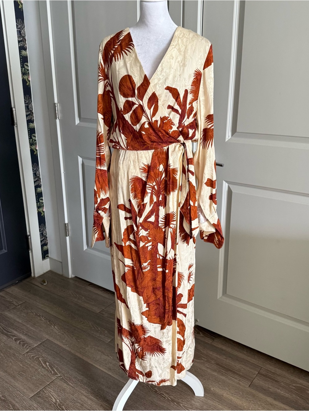 NWT Johanna Ortiz Unmooring Long Sleeve Wrap Dress Size 12